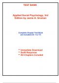 Test Bank for Applied Social Psychology&comma; 3rd Edition by Gruman &lpar;All Chapters included&rpar;