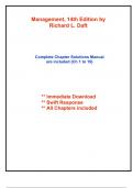 Solutions for Management&comma; 14th Edition by Daft &lpar;All Chapters included&rpar;
