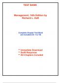 Test Bank for Management&comma; 14th Edition by Daft &lpar;All Chapters included&rpar;