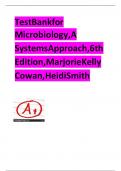 Test Bank for Microbiology&comma; A Systems Approach&comma; 6th Edition&comma; Marjorie Kelly Cowan&comma; Heidi Smith &vert; Complete Guide A&plus;