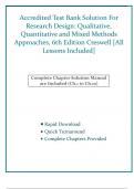 Accredited Test Bank Solution For Research Design&colon; Qualitative&comma; Quantitative and Mixed Methods Approaches&comma; 6th Edition Creswell &lbrack;All Lessons Included&rsqb;