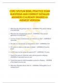 CSRC SPUTUM BOWL PRACTICE EXAM QUESTIONS AND CORRECT DETAILED ANSWERS &vert;&vert; ALREADY GRADED A&plus;  <NEWEST VERSION>