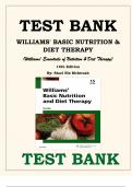 TEST BANK WILLIAMS' BASIC NUTRITION & DIET THERAPY &lpar;Williams' Essentials of Nutrition & Diet Therapy&rpar; 15th Edition By&colon; Staci Nix McIntosh