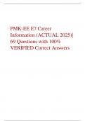 PMK-EE E7 Career  Information &lpar;ACTUAL 2025&rpar;&vert;  69 Questions with 100&percnt;  VERIFIED Correct Answers