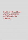 RAD1125 FINAL EXAM  &lpar;ACTUAL 2025-2026&rpar; QUESTIONS AND  ANSWERS