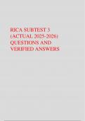 RICA SUBTEST 3  &lpar;ACTUAL 2025-2026&rpar;  QUESTIONS AND  VERIFIED ANSWERS