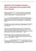 SNCOA DLC &lpar;Joint Warfighter&rpar; National Military Organization Exam Questions With Correct Answers&period;