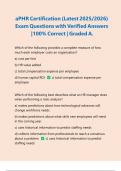 aPHR Certification &lpar;Latest 2025&sol;2026&rpar; Exam Questions with Verified Answers &vert;100&percnt; Correct &vert; Graded A&period;