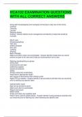 HCA102 EXAMINATION QUESTIONS WITH ALL CORRECT ANSWERS 