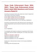 Texas Code Enforcement Exam 2024- 2025 &vert; Texas Code Enforcement Actual  Exam Latest 2024 Questions and Correct  Answers Rated A&plus;