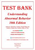 Test Bank for Understanding Abnormal Behavior 10th Edition by David Sue&comma; 9781111834593