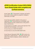 aPHR Certification &lpar;Latest 2025&sol;2026&rpar; Exam Study Guide with complete and verified solutions&period;