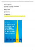 Summary An Introduction to Personality&comma; Individual Differences and Intelligence 3rd edition 2022 - Nick Haslam - All chapters &sol; 9781529729948  &plus; test bank 85 Q&A 