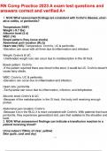 RN Comp Practice 2023 A exam test questions and answers correct and verified A&plus;  