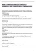 NUR 1211 Medical Surgical Exam 2- Questions and Answers 2025 Latest Update