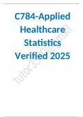  C784-Applied Healthcare Statistics Verified 2025