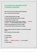 CIS-ITSM Exam Questions WITH VERIFIED ANSWERS