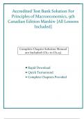Accredited Test Bank Solution For Principles of Macroeconomics&comma; 9th Canadian Edition Mankiw &lbrack;All Lessons Included&rsqb;
