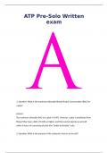 ATP Pre-Solo Written exam with 100&percnt; Correct Questions and Answers &vert; Rated A&plus;