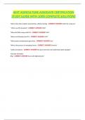 AEST AGRICULTURE ASSOCIATE CERTIFICATION STUDY GUIDE WITH 100&percnt; COMPLETE SOLUTIONS