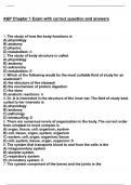A&P Chapter 1 Exam with correct question and answer