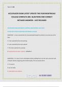ACCUPLACER EXAM LATEST UPDATE THIS YEAR NIGHTNGALE COLLEGE COMPLETE 300&plus; QUESTIONS AND CORRECT DETAILED ANSWERS - JUST RELEASED&period;