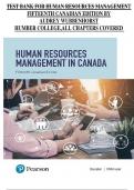 TEST BANK FOR HUMAN RESOURCES MANAGEMENT FIFTEENTH CANADIAN EDITION BY AUDREY WUBBENHORST HUMBER COLLEGE&comma;ALL CHAPTERS COVERED