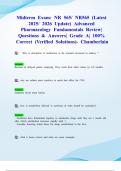 Midterm Exam&colon; NR 565&sol; NR565 &lpar;Latest 2025&sol; 2026 Update&rpar; Advanced Pharmacology Fundamentals Review&vert; Questions & Answers&vert; Grade A&vert; 100&percnt; Correct &lpar;Verified Solutions&rpar;- Chamberlain