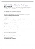 NUR 233 Mental Health - Final Exam &lpar;Combined&rpar;