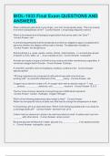 BIOL-1033 Final Exam QUESTIONS AND ANSWERS