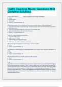Health Coaching Master Questions With Complete Solutions