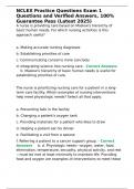 NCLEX Practice Questions Exam 1 Questions and Verified Answers&comma; 100- Guarantee Pass &lpar;Latest