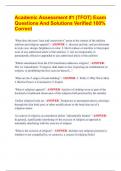 Academic Assessment &num;1 &lpar;TFOT&rpar; Exam  Questions And Solutions Verified 100&percnt;  Correct