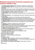 Multidimensional Care Final Exam questions and answers verified A&plus; tips