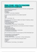 FINAL EXAM - HEALTH COACHING QUESTION WITH COMPLETE