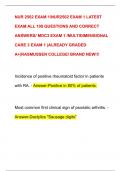 NUR 2502 EXAM 1&sol;NUR2502 EXAM 1 LATEST EXAM ALL 100 QUESTIONS AND CORRECT ANSWERS&sol; MDC3 EXAM 1 &sol;MULTIDIMENSIONAL CARE 3 EXAM 1 &vert;ALREADY GRADED A&plus;&vert;RASMUSSEN COLLEGE&sol; BRAND NEW&excl;&excl;&excl;