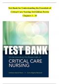 Test Bank for Understanding the Essentials of Critical Care Nursing 3rd Edition Perrin Chapters 1 - 19  &emsp;