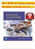 Human Learning&comma; 8th Edition TEST BANK by Ormrod&comma; Verified Chapters 1 - 15&comma; Complete Newest Version