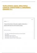 TCPS ETHICS QUIZ &lpar;MULTIPLE CHOICE&rpar; QUESTIONS & ANSWERS GRADED A&plus;