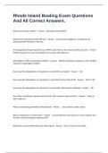 Rhode Island Boating Exam Questions And All Correct Answers&period;