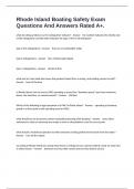 Rhode Island Boating Safety Exam Questions And Answers Rated A&plus;&period;