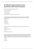 RI Adjuster Exam Practice Exam Questions 100&percnt; Well Answered&period;