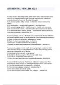 ATI MENTAL HEALTH 2023 QUESTIONS AND ANSWERS WITH 100&percnt; VERIFIED ANSWERS 2024&sol;2025 &lpar; COMPLETE SOLUTIONS&rpar;