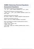 GIZMO Balancing Chemical Equations Assessment Questions and answers&period;
