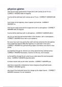 physics gizmo questions and answers &lpar; Latest 2024 &sol; 2025 Update&rpar; Actual Exam Questions and Answers &vert;100&percnt; Verified Correct &vert; 100&percnt; satisfaction guarantee
