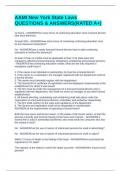 AAMI New York State Laws QUESTIONS & ANSWERS&lpar;RATED A&plus;&rpar;