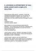 II&period; LICENSING & APPOINTMENT OF BAIL BOND AGENTS QUESTIONS AND ANSWERS WITH 100&percnt; VERIFIED ANSWERS 2024&sol;2025 &lpar; COMPLETE SOLUTIONS&rpar;