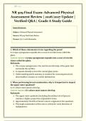 NR 509&sol; NR509 ALL EXAMs COMPILATION&colon; ADVANCED PHYSICAL ASSESSMENT &vert; QUESTIONS & ANSWERS&vert; GRADE A&vert;  PACKAGE DEAL