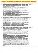 ANXIETY DISORDERS NCLEX EXAM WITH VERIFIED ANSWERS