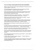 FLA 214 FINAL EXAM QUESTIONS AND ANSWERS